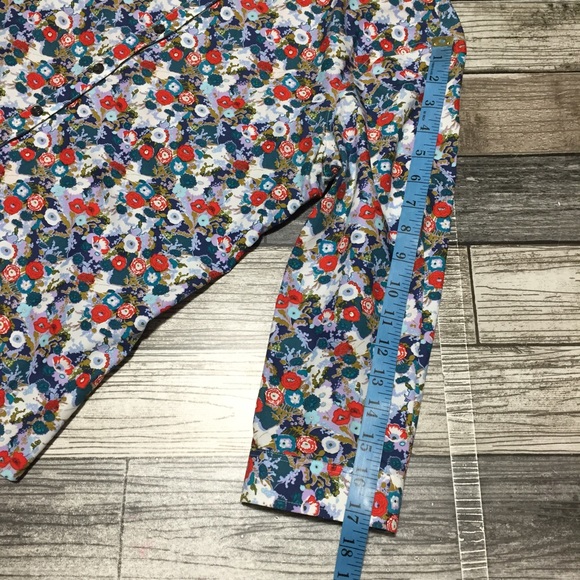 Lands End Non Iron Supima Floral Button Up Shirt 3/4 Sleeve Women’s 2 - Picture 2 of 10